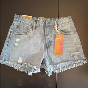 Vanilla Star Blue Distressed Jean Shorts